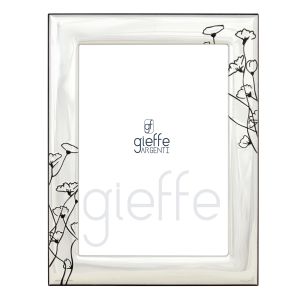 Silberner Bilderrahmen - Home Styling - Stilisiertes Blumenrelief