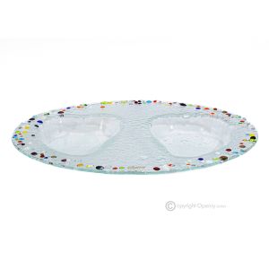 DROPS – Kunstvolles Glastablett, handwerkliches Design mit Herz innen, handgefertigt