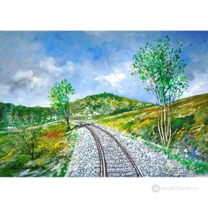 HEIMWÄRTS Acrylgemälde auf Leinwand modern Made in Italy