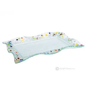 DROPS – Tablett oder Servierschale aus Kunstglas, handwerkliches Design, handgefertigt