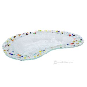 DROPS – Tablett, Servierschale aus Kunstglas, handgefertigt, modernes Design.