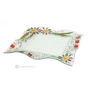ASTER – Tablett, Servierplatte, Tafelaufsatz aus Kunstglas, handgefertigt
