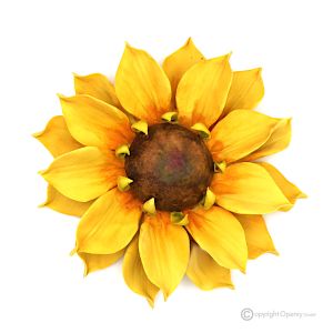 SONNENBLUME – Hängende Blume aus Capodimonte-Porzellan, handgefertigt, hochwertig