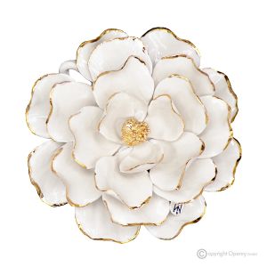 DALIA GOLD – Hängende Blume aus Capodimonte-Porzellan, Details aus 24-karätigem Gold