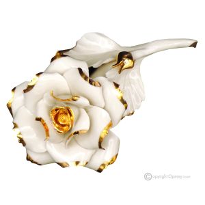 ROSÉGOLD – Hängende Blume aus Capodimonte-Porzellan, Details aus 24-karätigem Gold