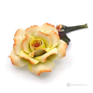 EARTH ROSE – Hängende Blume aus Capodimonte-Porzellan, handgefertigt, hochwertig