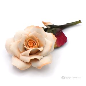 GELBE ROSE – Hängende Blume aus Capodimonte-Porzellan, handgefertigt, hochwertig