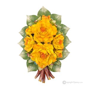 ROSE - Blumenwandzweig, Capodimonte-Keramik, hohe Qualität