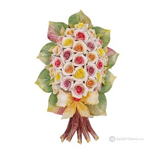 ROSELLINE - Wandblumenzweig, Capodimonte-Keramik, hohe Qualität