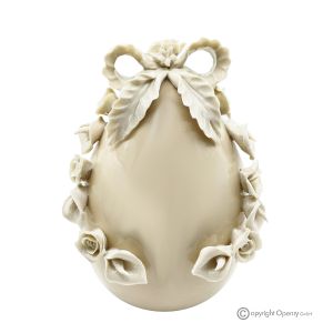 WHITE EGG – Tafelaufsatz, feines Capodimonte Porzellan, handgefertigt