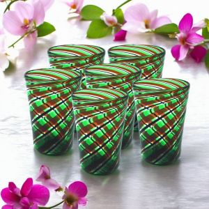 ACQUA CANNE Set 6 Tumbler Trinkgläser aus Muranoglas Made in Italy