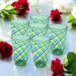 ACQUA CANNE Set 6 Tumbler Trinkgläser aus Muranoglas Made in Italy