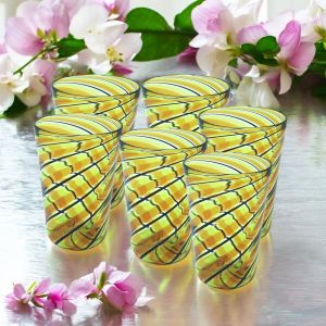 ACQUA CANNE Set 6 Tumbler Trinkgläser aus Muranoglas Made in Italy