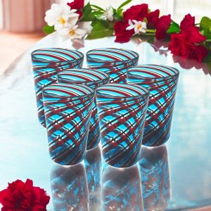 ACQUA CANNE Set 6 Tumbler Trinkgläser aus Muranoglas Made in Italy