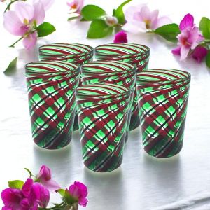 ACQUA CANNE Set 6 Tumbler Trinkgläser aus Muranoglas Made in Italy