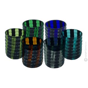 LIKÖRGLÄSER MURRINE Set 6 Shot Gläser aus Muranoglas Made in Italy