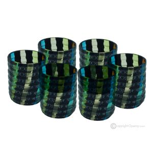 LIKÖRGLÄSER MURRINE Set 6 Shot Gläser aus Muranoglas Made in Italy