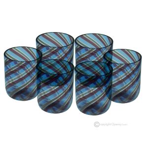 LIKÖRGLÄSER FADENGLAS Set 6 Shot Gläser aus Muranoglas Made in Italy