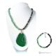 GREEN LAGOON – Halskette und Armband mit Aventurin, Jaspis, Hämatit und Achat, handgefertigt.