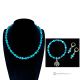 BLAUER HIMMEL – Handgefertigtes Set aus Halskette, Armband und Ohrringen aus blauem Amazonit.