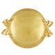 VASSOIO FIOCCO TONDO ORO  Holztablett Griffe Schleifen Tablett Blattgold Holz Handarbeit Made in Italy