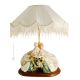 DAME MIT BUCH - LAMPE Tischlampe Abat-jour Tischluechte Porzellan Capodimonte Made in Italy