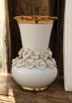 TRIPUDIO Italienische Keramik Vase handgemacht 24k Goldfarbe Swarovski-Kristalle Barockstil