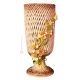 SOLARE Italienische Keramik Vase handgemacht 24k Goldfarbe Blumen Barockstil handbemalt
