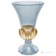 Authentische, moderne, dekorative, handbemalte Vase aus hochwertigem Glas. Blau