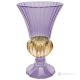 Authentische, moderne, dekorative, handbemalte Vase aus hochwertigem Glas. Lila