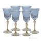 ADA-Set mit 6 authentischen, handbemalten Wassergläsern mit Stiel aus hochwertigem Glas. Blau