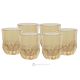 Set mit 6 authentischen, modernen, handbemalten Wassergläsern aus hochwertigem Glas. - Gelb