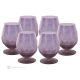 ALKIMIA Set mit 6 authentischen handbemalten Whiskygläsern aus hochwertigem Glas. - Lila