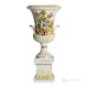 PRESTIGIOSO Italienische Keramik Vase handgemacht 24k Goldfarbe Blumen Barockstil