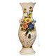 SOAVE Italienische Keramik Vase handgemacht 24k Goldfarbe Blumen Barockstil handbemalt