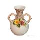 MANSUETO Italienische Keramik Vase handgemacht 24k Goldfarbe Blumen Barockstil handbemalt