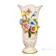 BELLEZZA Italienische Keramik Vase handgemacht 24k Goldfarbe Blumen Barockstil handbemalt