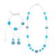 AURORA 58 Schmuckset Damen Luxus Schmuck Murano Glas 925 Silberblatt mundgeblasene Glasperlen