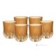 Set mit 6 authentischen, modernen, handbemalten Wassergläsern aus hochwertigem Glas.