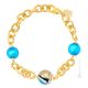 FUNNY 4 Murano Glas Schmuck Armband Damen mundgeblasene Glasperlen 24k Goldblatt exklusiv