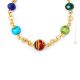 ORO Murano Glas Kette Damen mundgeblasene Glasperlen Modeschmuck 24k Goldblatt Perlenkette
