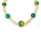 ORO Muranoglas Kette Damen mundgeblasene Glasperlen Modeschmuck 24k Goldblatt Perlenkette