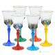 ADAGIO Set aus 6 authentischen handbemalten Wassergläsern mit Stiel aus hochwertigem Glas.