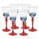 ADAGIO Set aus 6 authentischen, handbemalten Stielwassergläsern aus hochwertigem Glas.