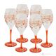 Set aus 6 authentischen handbemalten Wassergläsern mit Stiel aus hochwertigem Glas.