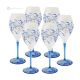 MONTECARLO Set mit 6 authentischen handbemalten Weingläsern mit Stiel aus hochwertigem Glas.
