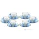 Set mit 6 handbemalten Espressotassen und Untertassen aus hochwertigem Glas.