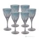 DEBBY Set aus 6 authentischen, handbemalten Wassergläsern mit Stiel aus hochwertigem Glas.