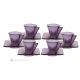 DEBBY Set aus 6 handbemalten Espressotassen und Untertassen aus hochwertigem Glas.