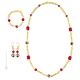 FUNNY 35 Schmuckset Damen Muranoglas Schmuck 24k Blattgold hochwertig mundgeblasene Glasperlen